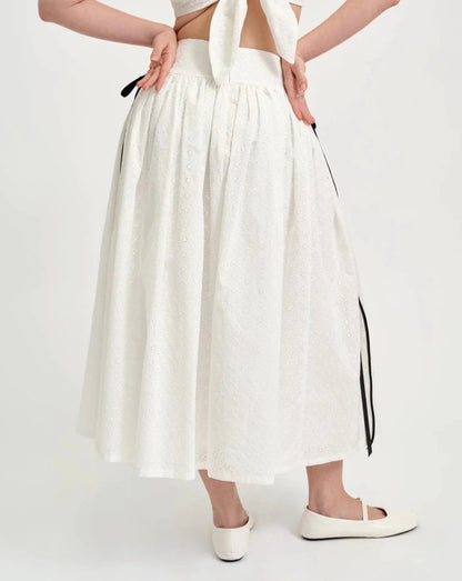 Lucille Eyelet Skirt- White