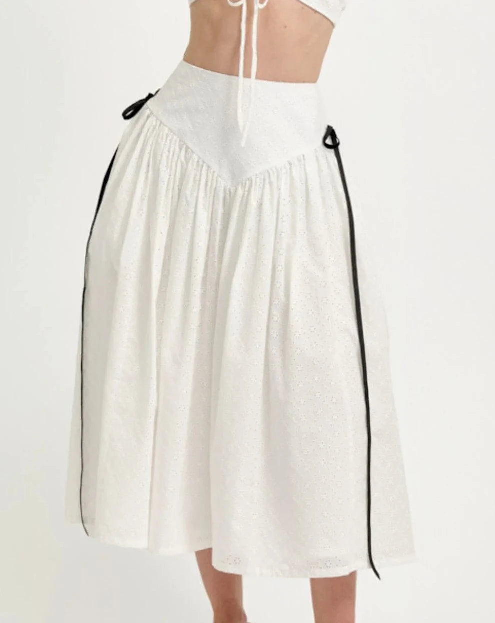Lucille Eyelet Skirt- White