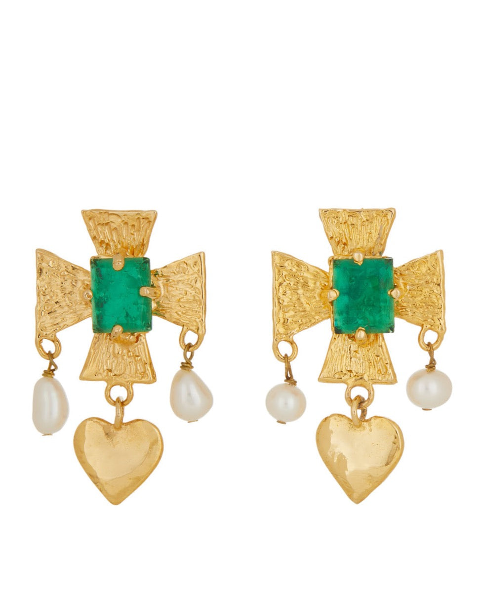 Cardinal Earrings - Emerald
