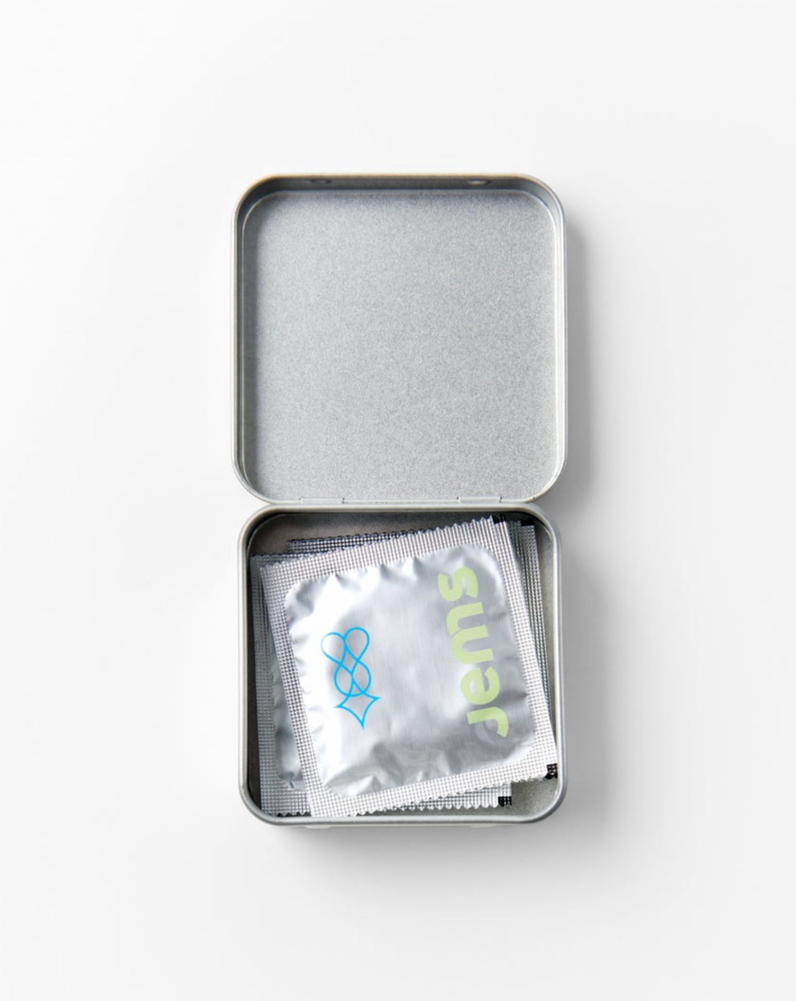 Jems condom tin available at Ease Toronto