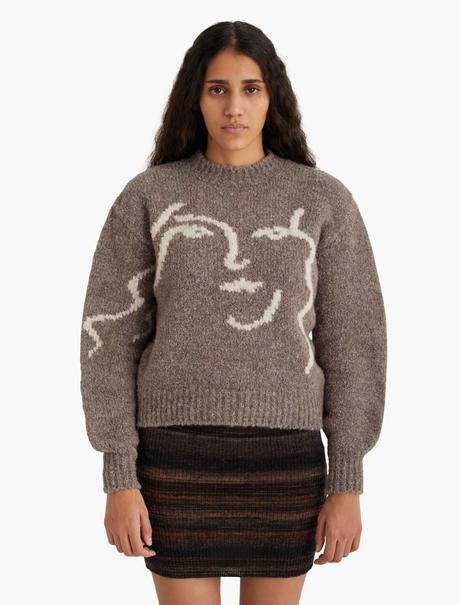 Anita Face Sweater - Taupe