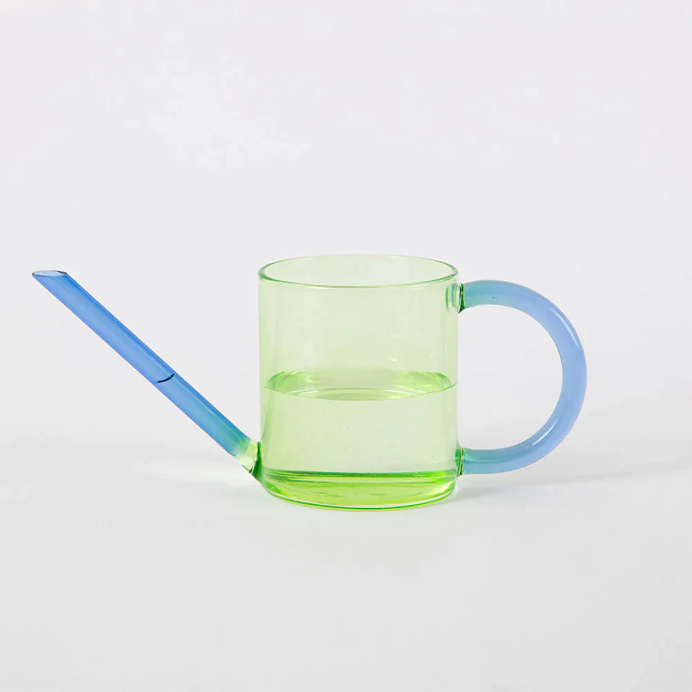 Glass Watering Can – Green / Blue