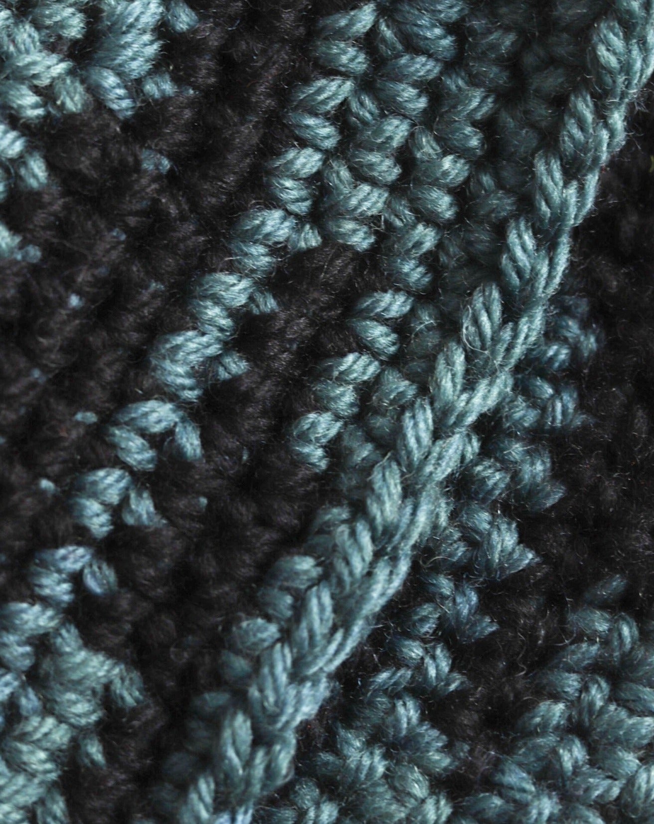 Crochet Bucket Hat - Teal & Black