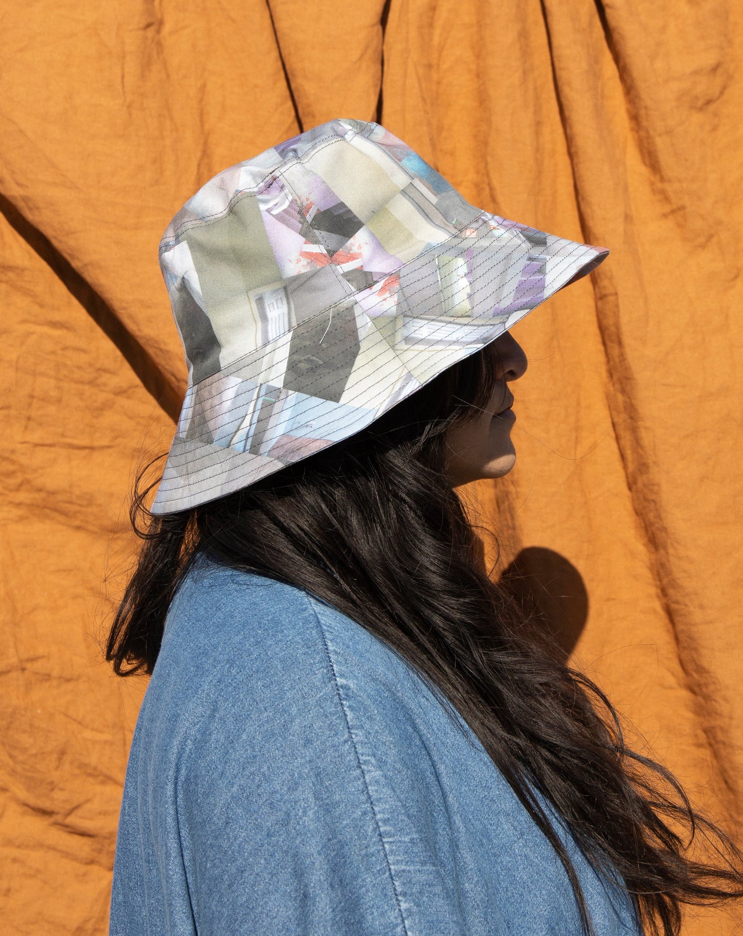 CLYDE X Maya Beaudry Collaboration patterned bucket hat 100% cotton. Available at Ease Toronto