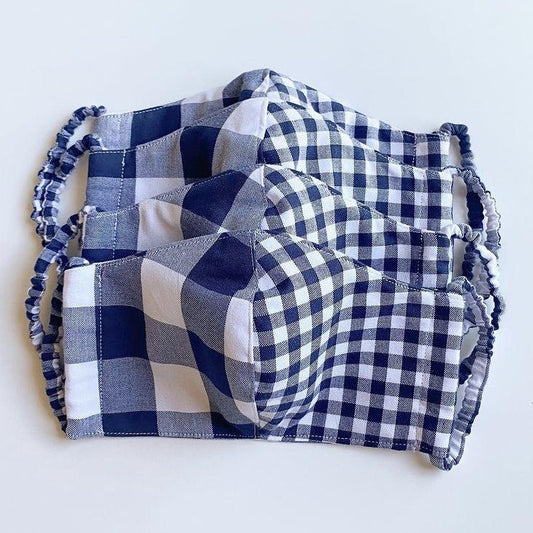 Gingham Mask - Navy