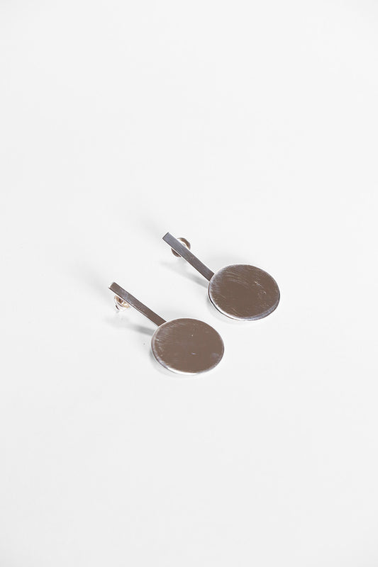 Dot Drop Earrings - Silver