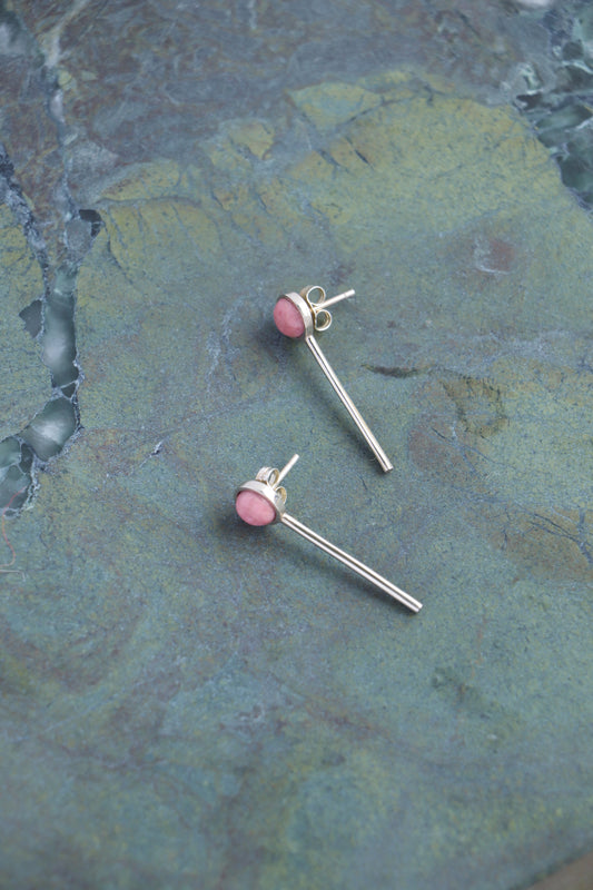 Annika Up Earrings - Rhodonite