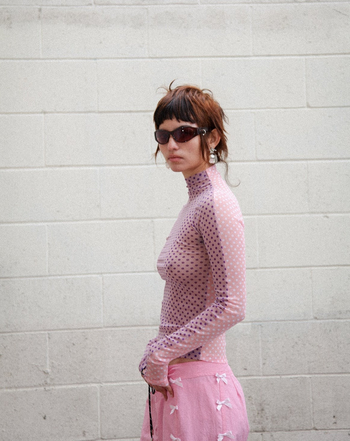 Split Turtleneck –  Grape & Sherbert