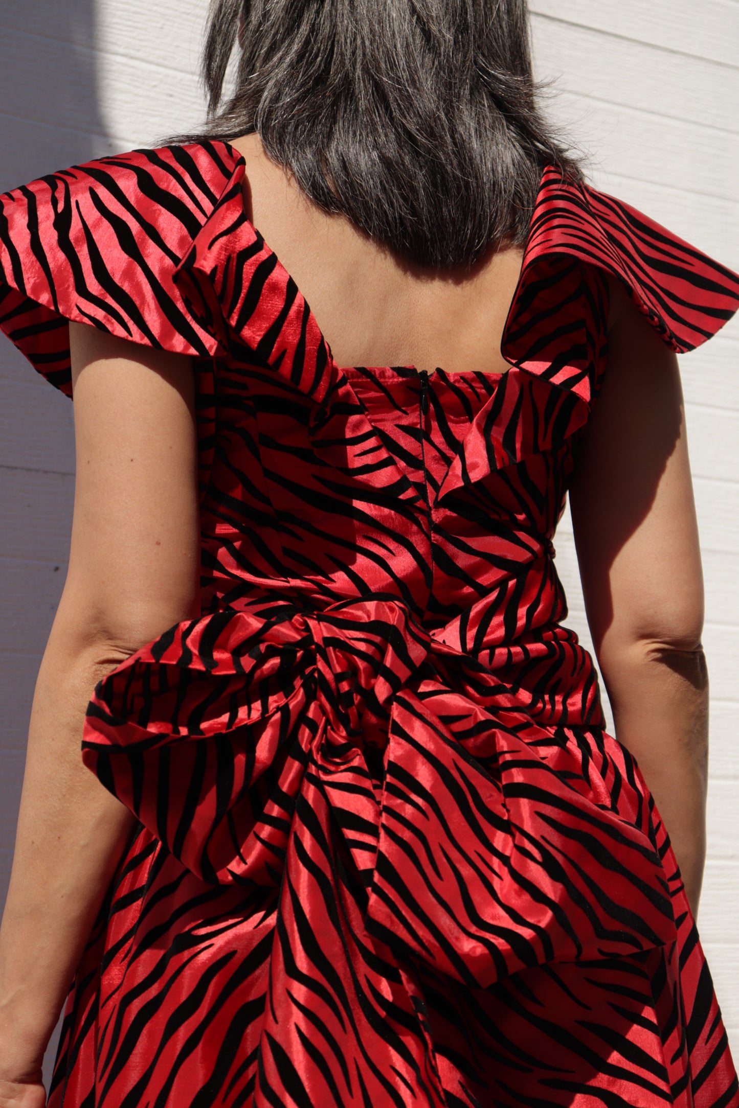 Bow Dress - Red Zebra