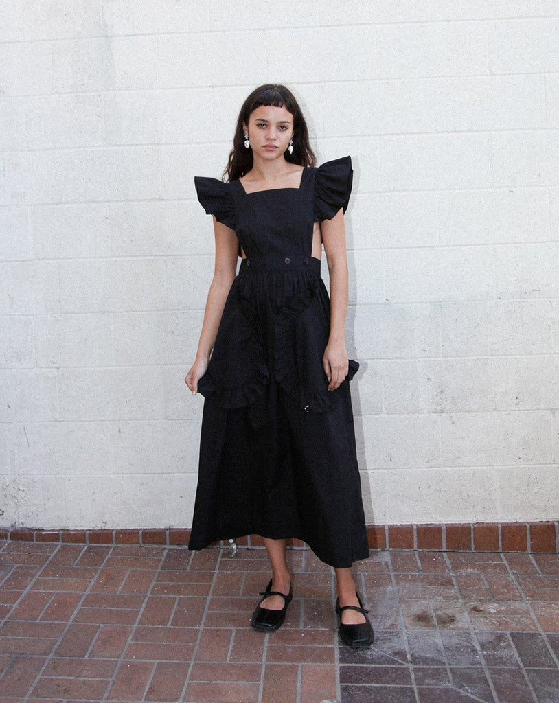 Lulu Apron Dress – Black
