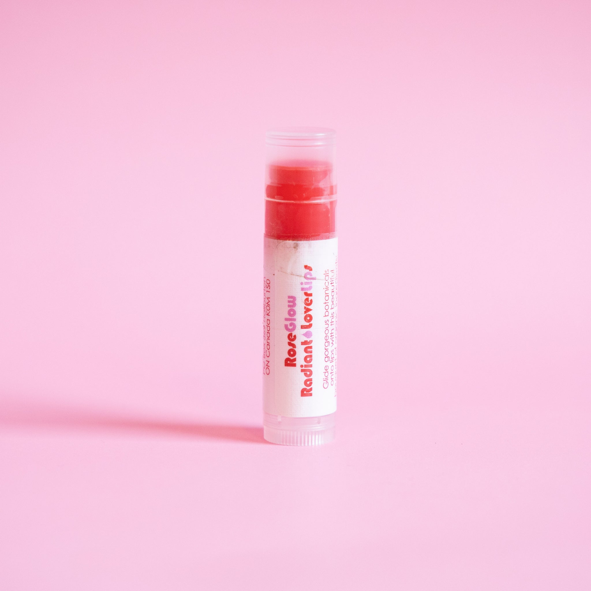 Living Libations Rose Glow Radiant Lover Lips balm. Available at Easy Tiger Toronto.