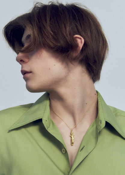 MONDO MONDO Classic Man necklace in gold. Available at EASE Toronto.