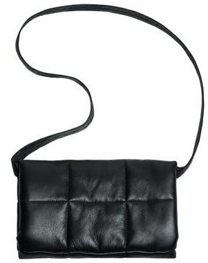 CLYDE Muff Bag in Black Lambskin. Available at EASE Toronto.