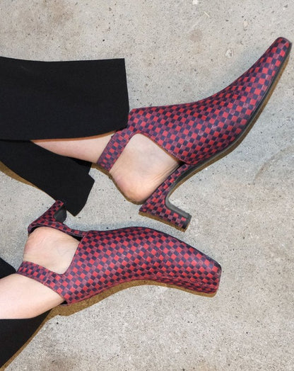Rada Boot - Red & Navy Jacquard