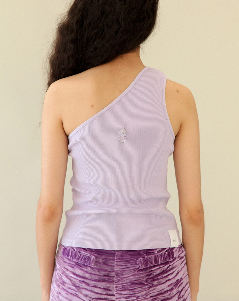 Asymmetrical Rib Tank - Lavender