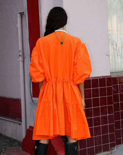 Utility Wrap Dress - Tangerine