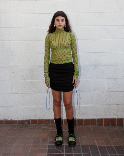 Split Turtleneck – Kiwi & Eggplant