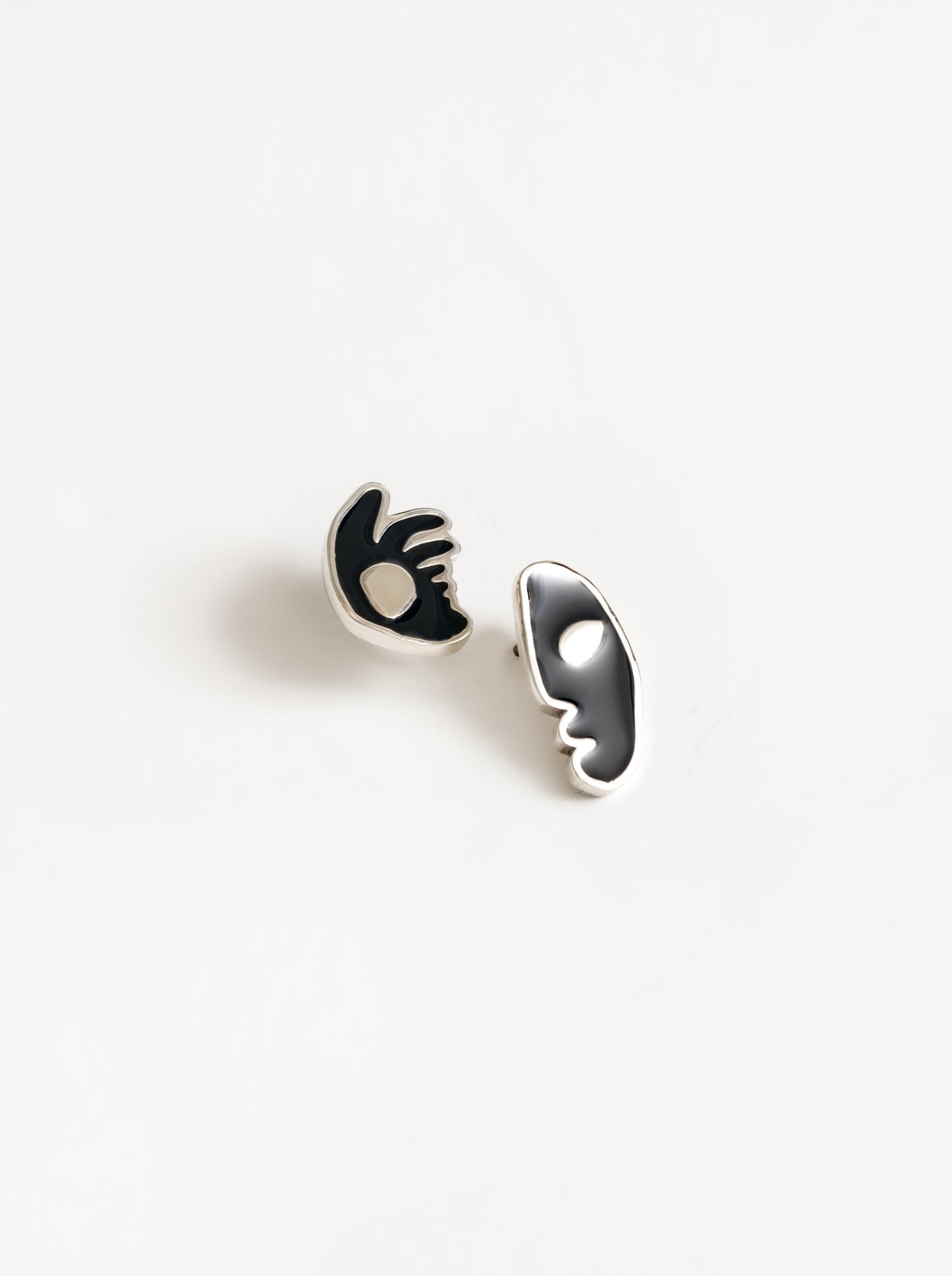 Fiona Studs - Navy & Silver