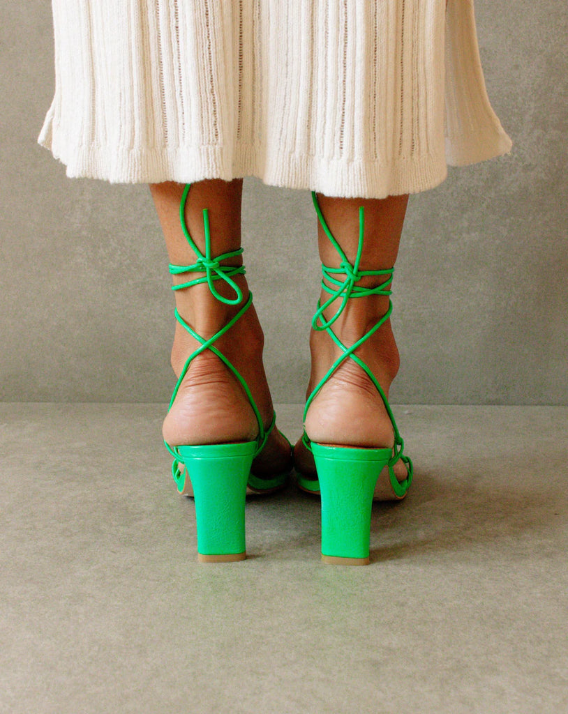Neon green strappy sandals best sale