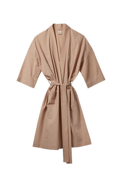 The Classic Robe - Tan Stripe