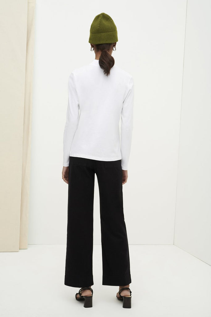 Kowtow High Neck Top in White, back. Available at EASE Toronto.