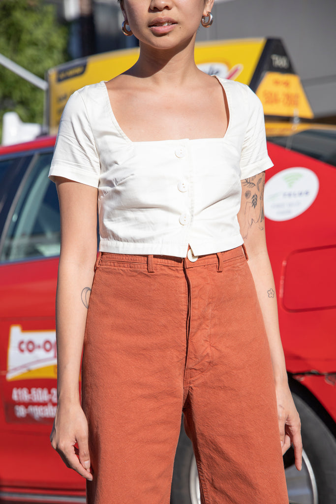 Paprika Coloured Jesse Kamm Sailor Pant Available at Everything is Ease Toronto