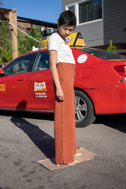 Paprika Coloured Jesse Kamm Sailor Pant Available at Everything is Ease Toronto