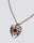 Silver-tone heart necklace with glass and crystal stones on cable chain. Charm Length: 1.5"