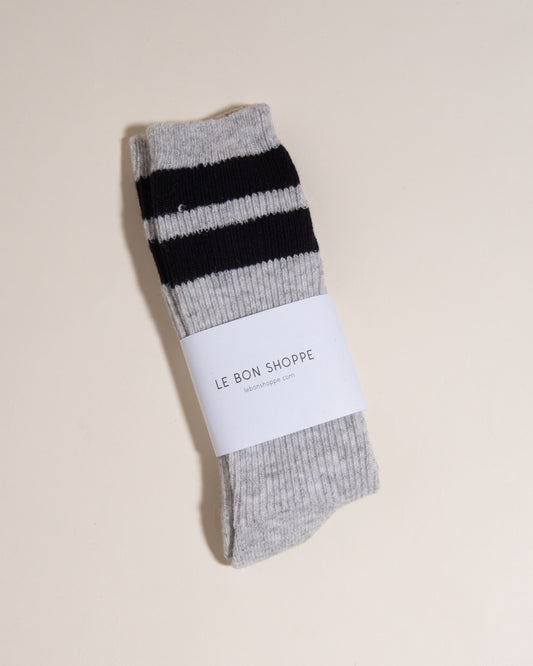 Grandpa Varsity Socks - Light Grey & Navy