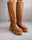 Katiuska Leather High Boots - Camel