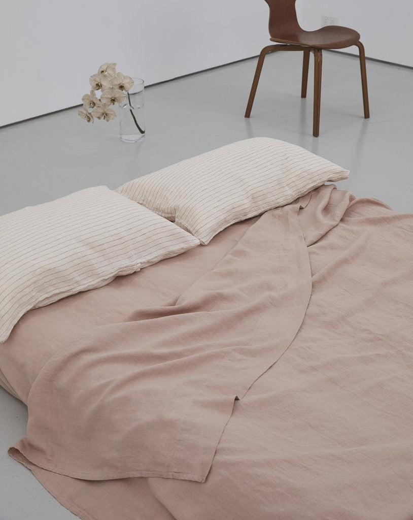 Deiji Studios Sheet in Clay Pink. Available at EASE Toronto.