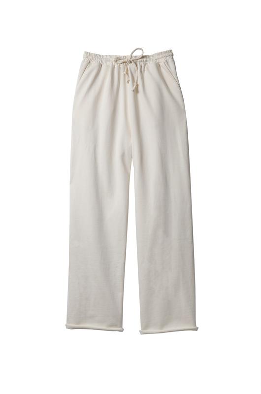In Soft Focus Breeze Sweatpant in Ivory. Available at EASE Toronto. 